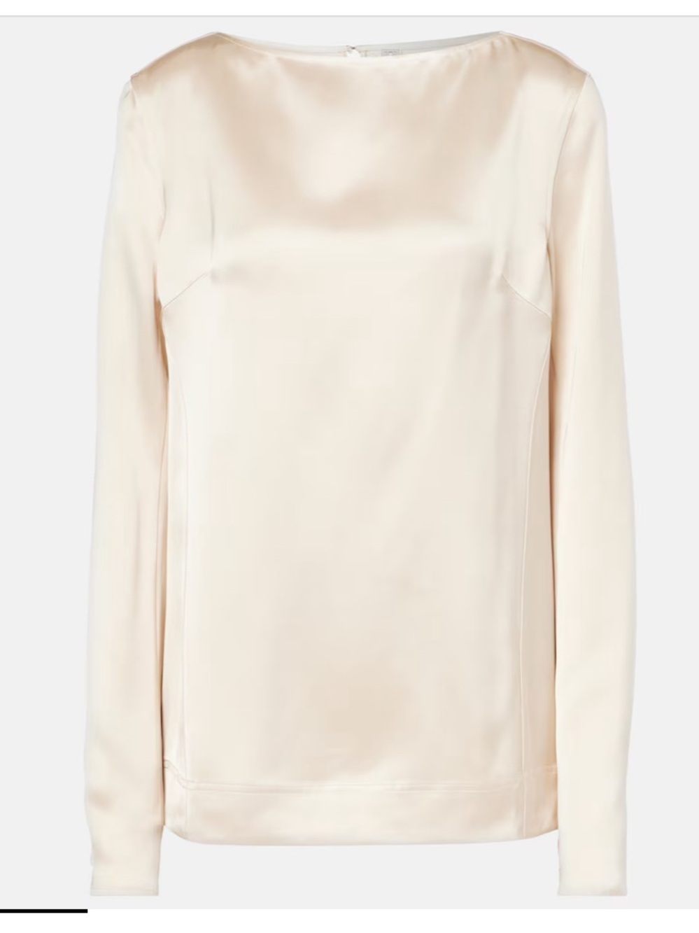 Toteme Cream Satin Long Sleeve Crew Top new NWT